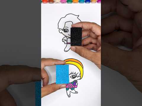 Cute saja boys Sponge painting in Their Hair 🧩♥️ #ytshorts #demonhunters #sajaboys