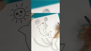 Cute dolphin 🐬 drawing #drawing #artforkids #art #preschool