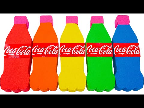 Satisfying Video | How To Make Rainbow Coca Cola Bottle From Kinetic Sand Cutting ASMR | Yo Yo Candy