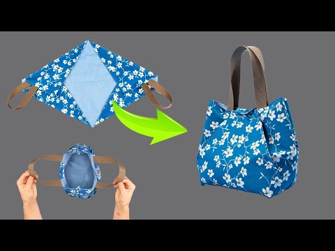 DIY cute bag from a rectangular piece easily! Miarti👜✂️