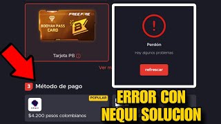 🔴NO PUEDO RECARGAR DIAMANTES Y COMPRAR EL PASE EN PAGOSTORE CON NEQUI ✅