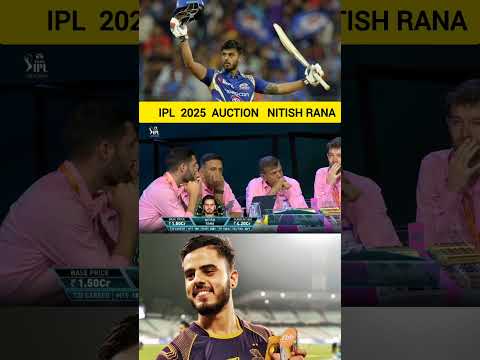 IPL Auction 2025 Nitish Rana 👑 #iplauction #thalafanscelebration #ipl #cricket #sports #shorts