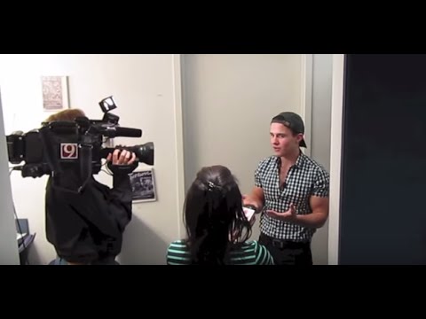 Andreas Wyder getting interviewed.