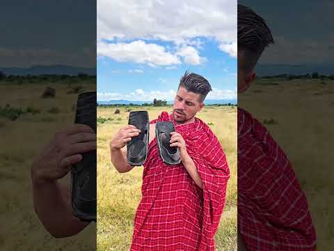 Becoming a Maasai 🔴 🇹🇿#traditional #dress #red #maasai #tribe