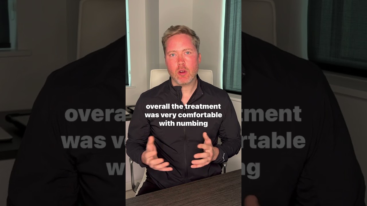 Man discussing comfortable treatment experience with numbing.