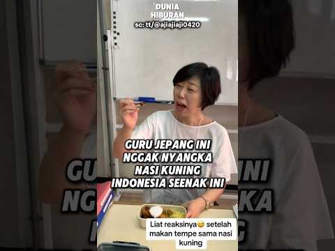 Guru Jepang Ini Nggak Nyangka Nasi Kuning Indonesia Seenak Ini #bule #reaksibule #shorts