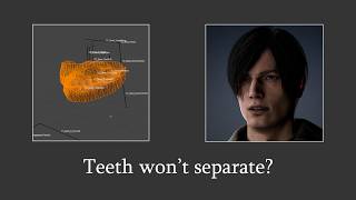 How to split connected geometry in Blender (Character Creator custom teeth fix)