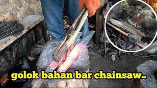 Cara membuat golok tebas dari bar chainsaw