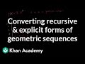 Converting Geometric Sequences: From Explicit to Recursive Formulas