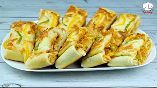 أسهل وجبة سريعة بالدجاج والجبنة 🥪 الطعم خيالي 🤩🔥