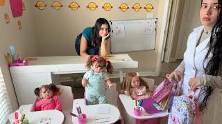 UN DÍA COMPLETO EN CLASES CON 3 REBORN TODDLERS / REGRESO A CLASES DE ANIETH , JOBRAYSA,BELET