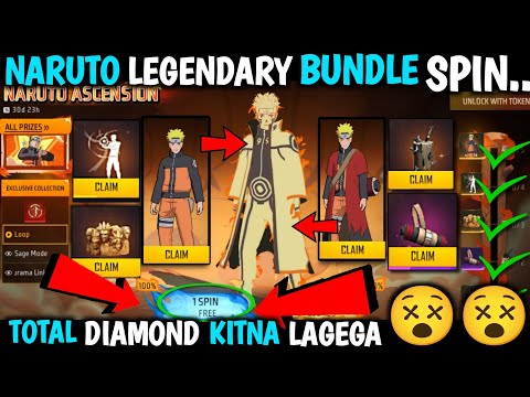 Naruto Ascension Token Tower| Naruto bundle mein kitna diamond lagega free fire legendary bundle ff