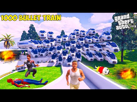 1000 Bullet Train Try To Kill Franklin & Avengers in GTA 5 ! | GTA 5 AVENGERS