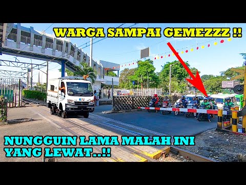 UNIK!! Warga Sampai Bingung, Nungguin Lama, Malah Ini Yg Lewat Diperlintasan Kereta JPL 2 Taman Topi