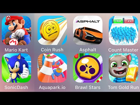 Sonic Dash,Aquapark.io,Count Master 3D,Tom Gold Run,Mario Kart,Asphalt 9,Brawl Stars,Coin Rush