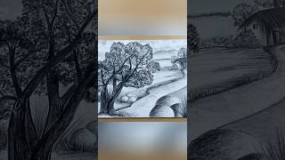 Beautiful scenery!-🌲🛖😍 #art #artist #graphite #shorts  #youtubeshorts #trending #viral
