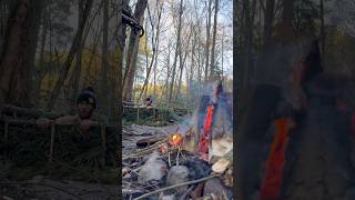 Ognisko po zimnej kąpieli – leśny reset 🔥🌲🧊 #bushcraft #campfire #morsowanie
