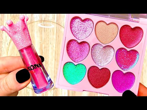 Lipstick MAKEUP Slime!! Random Cute, shiny things slime #ASMR #slimevideos #슬라임 Series #461