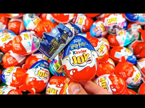 Relaxing Satisfying | Unwrapping 100 Surprise Eggs Harry Potter 2023 & Kinder Surprise Joy ASMR