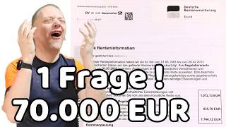 RENTE! Die eine Frage, die mich 70.000 € kostet. Vergiss nicht sie zu stellen!