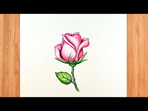 ROSE Drawing Easy 🌹| How to Draw a Rose step by step