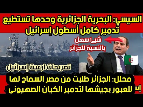 محلل عسكري مصري :الجيش الجزائري أراد محو الأسطول.الإسرا .ئيلي..من الخريطة ومصر منعته من ذلك