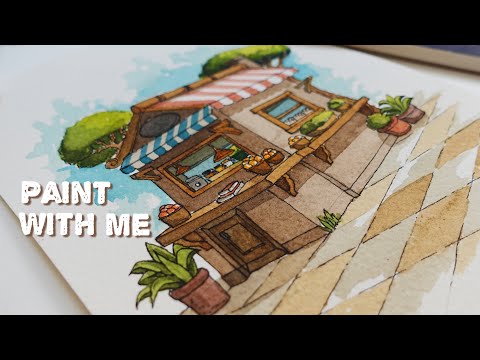 Step by step Watercolor painting and Drawing /real time tutorial Relaxing ART #art