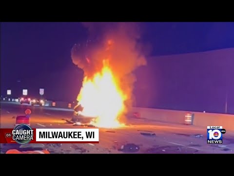 YouTube video thumbnail: 1 Arrested After Fiery Crash, Rescue on Wisconsin Highway