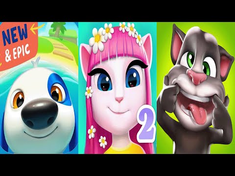 My Talking Angela2 vs My Talking Tom vs My Talking Hank islands all animals Tom Lvl 205 Ep4210