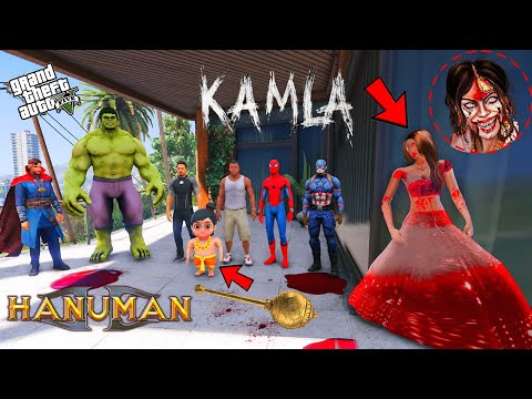 Franklin & Avengers and Hanuman Playing Chupan Chupai With Kamla Indian Ghost | GTAV AVENGERS