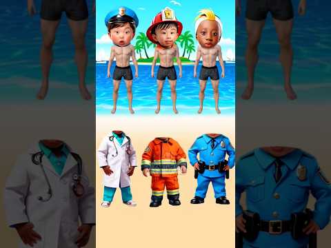 mencocokkan baju polisi dokter dan pemadam ⁉️