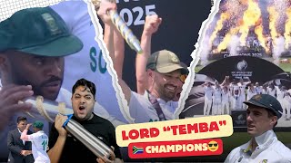 CHAMPIONS 🇿🇦 LORD TEMBA को कोई नहीं हरा सकता 🤣 तोड़ दिया AUS का घमंड 🔥 TEMBA WTC VICTORY CELEBRATION