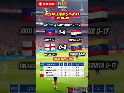 Hasil pertandingan match pertama grup E piala dunia u-17 tadi malam Selasa 4 November 2025 #football