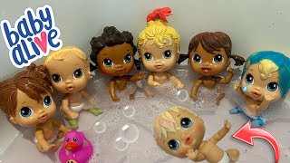 NEW Baby alive crib life dolls swimming in the bath 🛁 having fun with bath toys 🫧