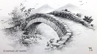 How to draw Stone Bridge || Pencil Sketch and Drawing