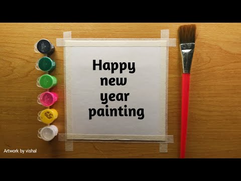 Easy New Year 2025 painting ideas for beginners /  step by step tutorial