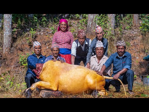 Whole RANGA cooking in Village Style  || Buff Curry Nepali Style || KanchhiKitchen