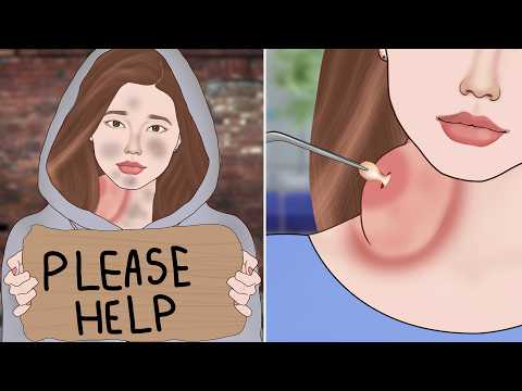 ASMR Remove Huge Neck Pus Cyst from Homeless girl | Severely injured animation