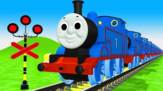 【踏切アニメ】あぶない電車 5 TRAIN THOMAS 🚦 Fumikiri 3D Railroad Crossing Animation #1
