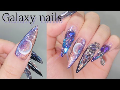 밤하늘을 담은 갤럭시네일🌙 제거부터 연장 아트까지💅 셀프네일 / 자석젤 / 네일아트 / 네일 asmr