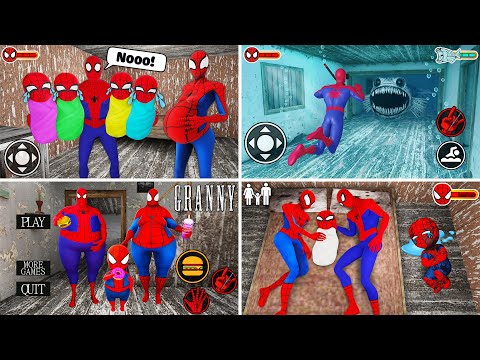 Playing as SpiderMan Family Mix: SpiderMan, SpiderWoman, SpiderBaby in Granny House