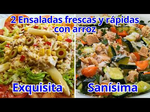 💚💚¡SIN Abrir el Fuego! 2 Ensaladas Frescas y Rápidas con Arroz