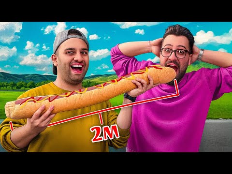 ساندویچ سوسیس ۲ متری 🌭😂(بزرگ ترین هات داگ ایران)