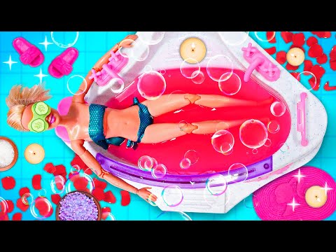 Barbie im Nicoles SPA Salon  – Entspannendes Bad und Massage. Puppen Video für Kinder auf Deutsch