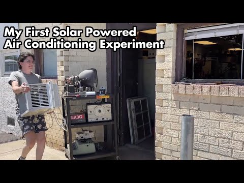 Solar powered air conditioning at the repair shop. Five hours a day on four panels. Need insulation.