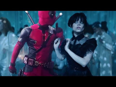 Deadpool dances with Wednesday Addams