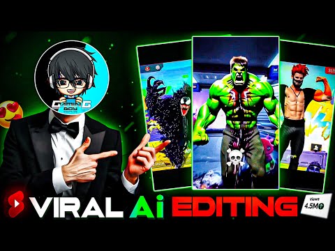 New trend viral AI shots editing tutorial 😱 | free fire character transform to Hulk and venom |