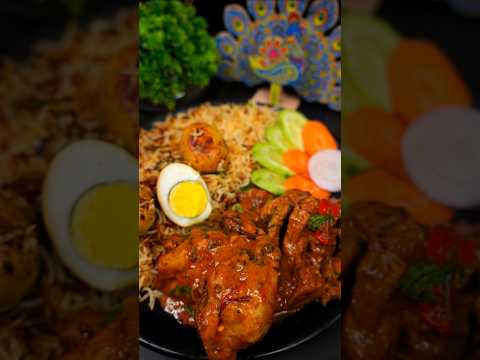 Hyderabadi Egg Biryani & Nizami Chicken ASMR #shorts