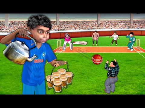 Chai Wala Cricket Fan Wearing Cricket Dress Tea Seller Hindi Kahaniya Hindi Stories Moral Stories