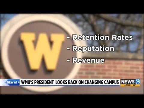 YouTube video thumbnail: Western Michigan's President Looks Back on Changing Campus